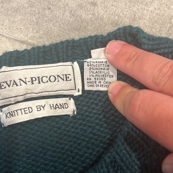 Evan Picone Vintage Knitted by Hand Fall Cardigan Sweater - Small - Picture 3 of 7